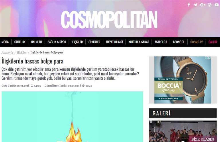 Cosmopolitan: İlişkilerde Hassas Bölge Para